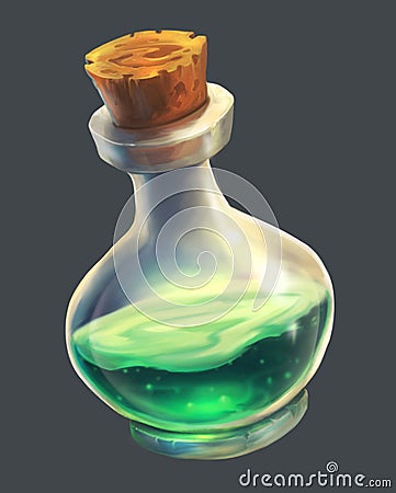 Green Magic Potion UI Stock Photo