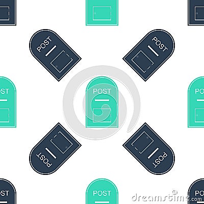 Green Mail box icon. Post box icon isolated seamless pattern on white background. Vector Vector Illustration