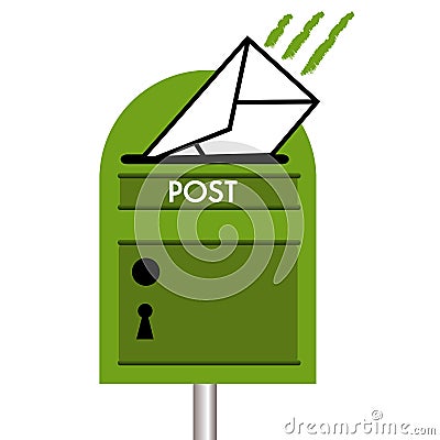 Green mailbox Vector Illustration