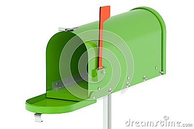 Green Mailbox Stock Photo