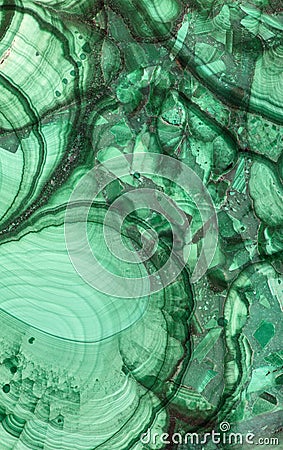 Green malachite stone dark texture closeup Stock Photo