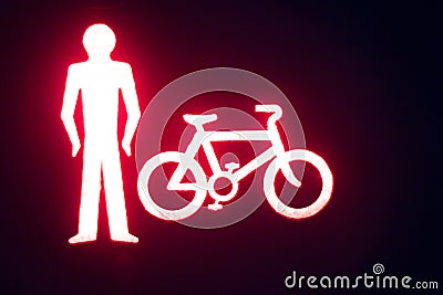 Green man go pedestrian traffic light Stock Photo