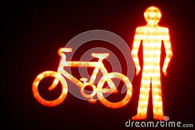 Green man go pedestrian traffic light Stock Photo