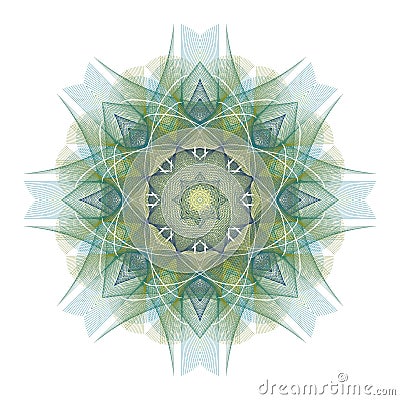 Green mandala isolated on white Stock Photo