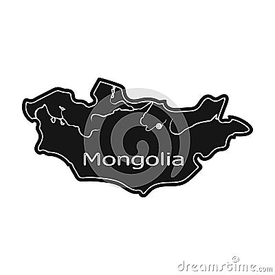 Green map of Mongolia.Mongolia on the world map.Mongolia single icon in black style vector symbol stock illustration. Vector Illustration