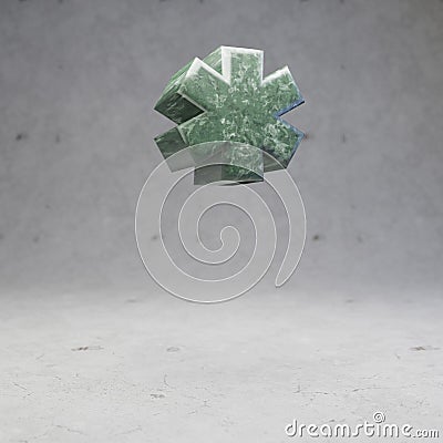 Green marble asterisk symbol on concrete background Stock Photo