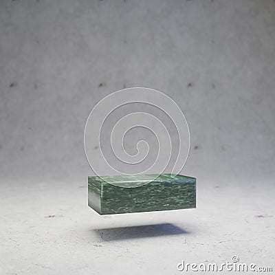 Green marble dash symbol on concrete background Stock Photo