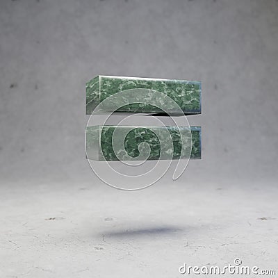 Green marble equals symbol on concrete background Stock Photo