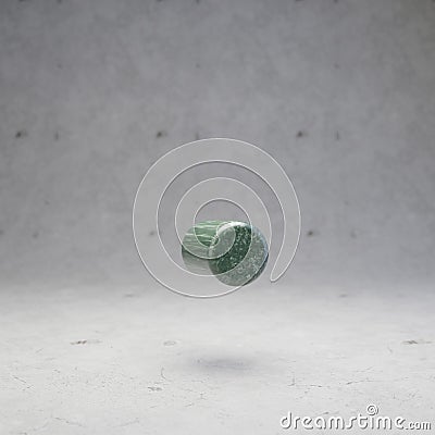 Green marble point symbol on concrete background Stock Photo