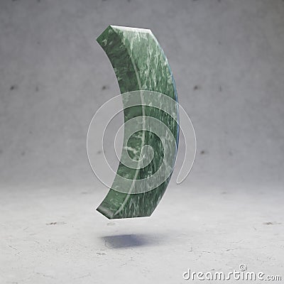 Green marble round brackets symbol on concrete background Stock Photo