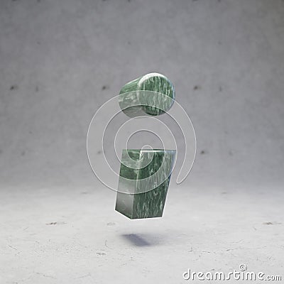 Green marble semicolon symbol on concrete background Stock Photo