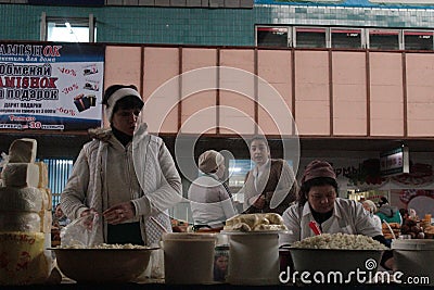 Green market in Almaty, Kazakhstan Editorial Stock Photo