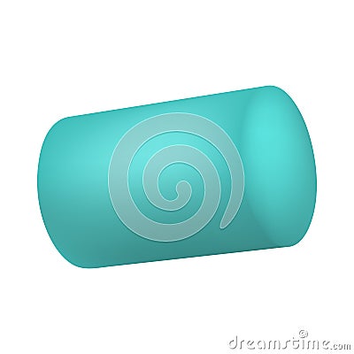 Green marshmallow cylinder icon, realistic style Vector Illustration