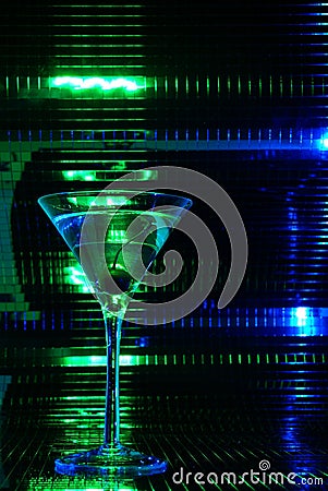 Green martini glass Stock Photo