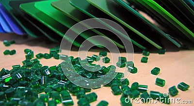 Green masterbatch Stock Photo
