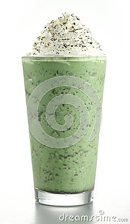 Green matcha milk shake Stock Photo