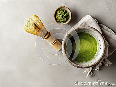 green matcha tea Stock Photo