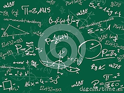 Green math school blackboard Stock Photo