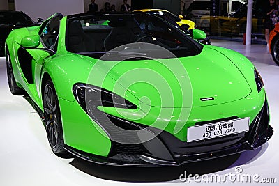 Green McLaren sport car Editorial Stock Photo