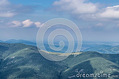 Green meadow on top of the mountain Stock Photo
