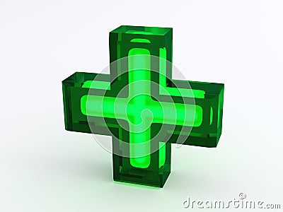 Green Medical Cross Sign Stock Photo