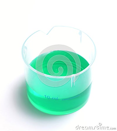 Green medical liquid isolate Stock Photo