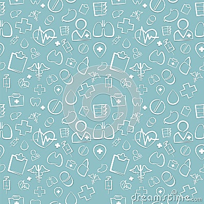 Green Medical Seamless Pattern Vector Illustration