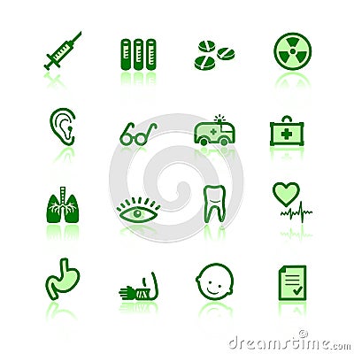 Green medicine icons Vector Illustration