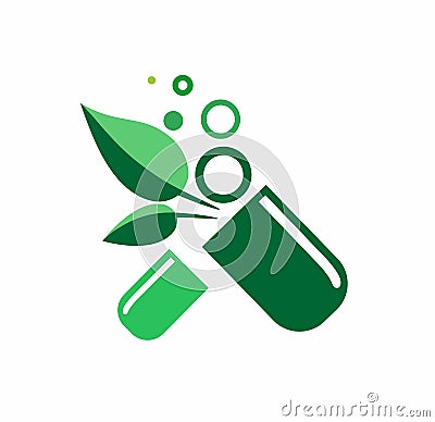 Green medicine logo Stock Photo