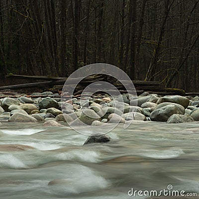Granite and Water, Lynn Creek Stock Photo