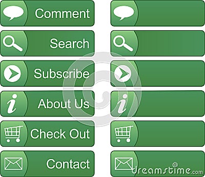 Green Menu Buttons Vector Illustration