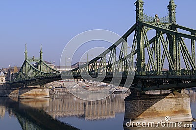 Green Metal Bridge Stock Photo