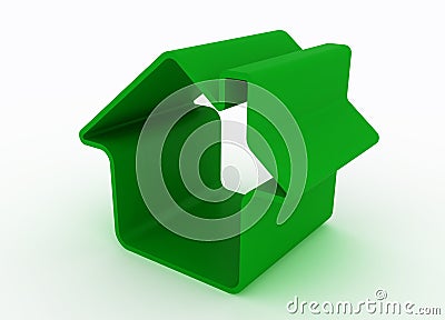 Green metaphor house Stock Photo
