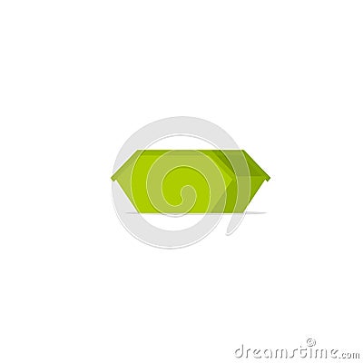 Green mini waste skip bin Vector Illustration