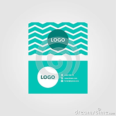 Green Minimal Corporate Business card design with place for logo Vector Illustration