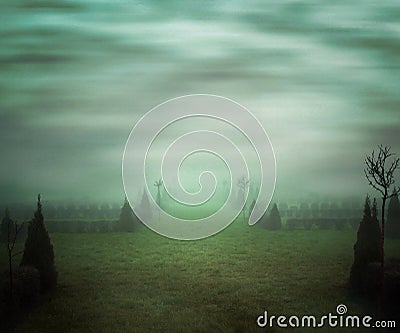 Green Misty Background Stock Photo