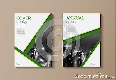 Green modern cover book Brochure template, design, annual repo Vector Illustration