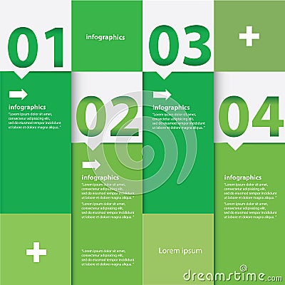 Green Modern flat design infographics Vector Illustration