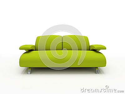 Green modern sofa Stock Photo