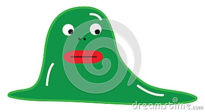 Green monster mistrust, icon Vector Illustration