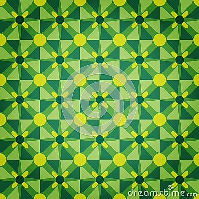 Green Mosaic Star Pattern Stock Photo