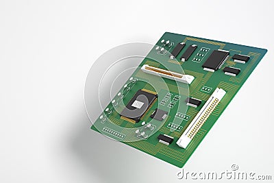 Green motherboard side Stock Photo