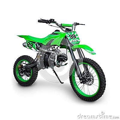 Green Motocross bike Stock Photo