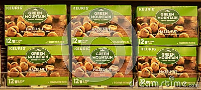 Containers of Keurig Style Green Mountain Coffee Editorial Stock Photo