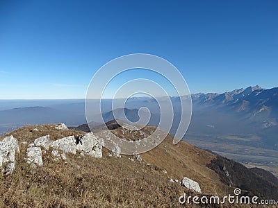 On top of the mountains calm and silence Stock Photo