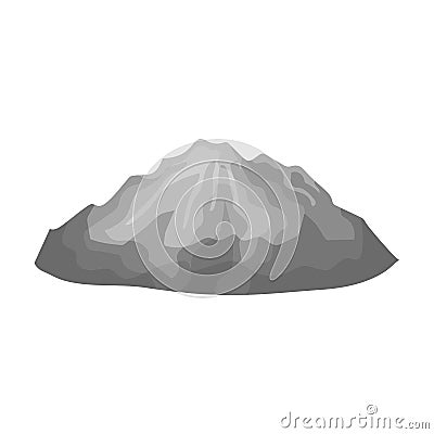 Green mountains.Mountain with snow.Different mountains single icon in monochrome style vector symbol stock illustration. Vector Illustration