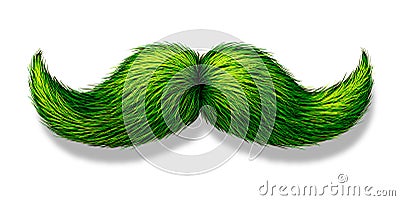 Green Moustache Stock Photo