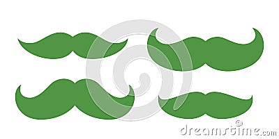 Green moustache saint patricks Vector Illustration