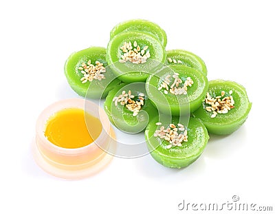 Green multiple scented sesame chinese sweet and liquid sugar Stock Photo