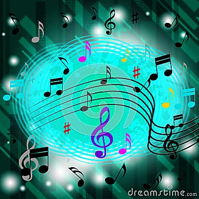 Green Music Background Means Jazz Soul Or CDs Stock Photo